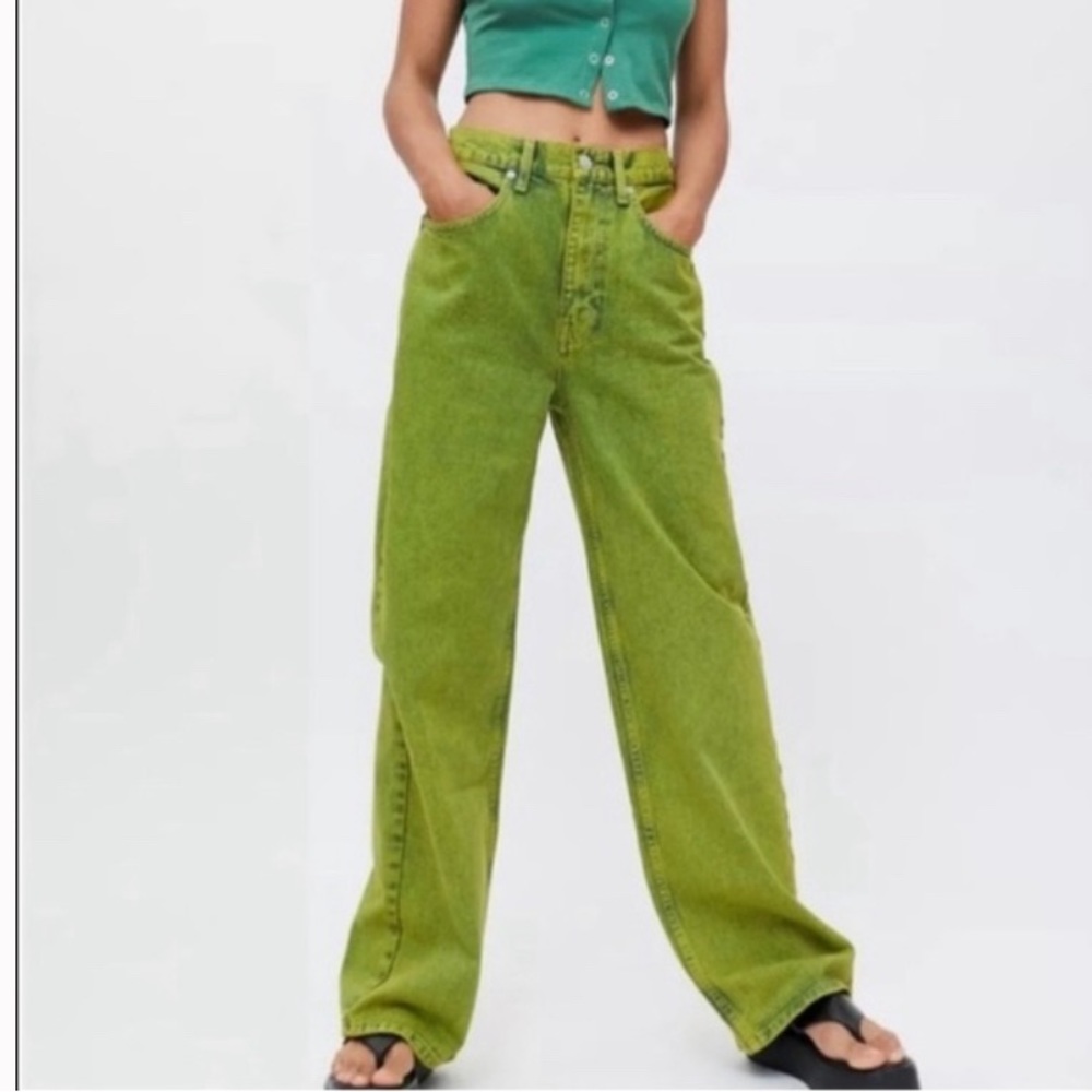 Urban Outfitters BDG green high rise baggy wide leg jean size 25